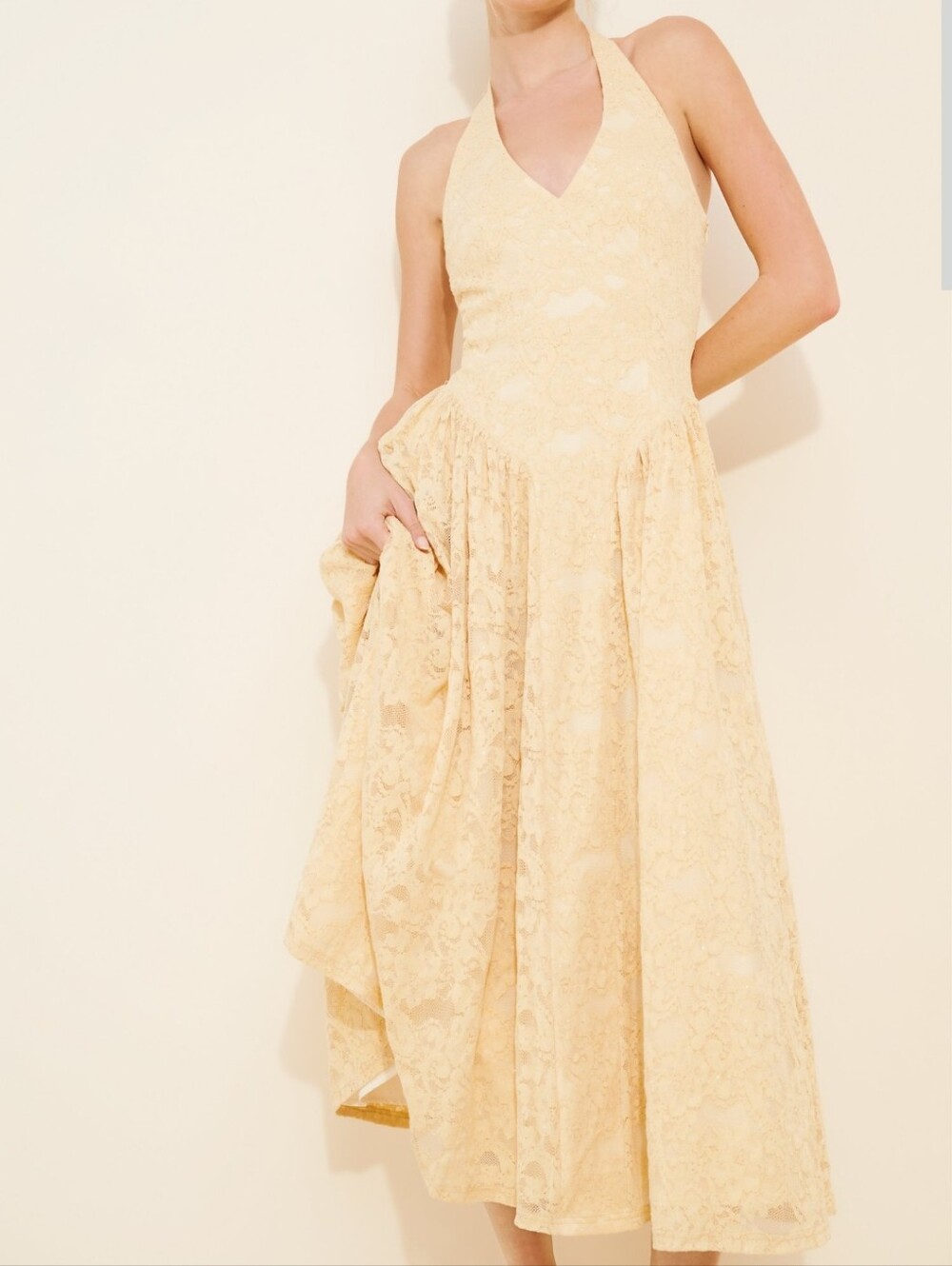 Anthropologie x Extro & Vert Mila Halter Midi Dress